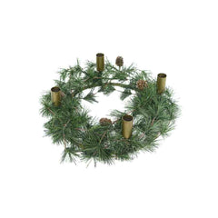 Evergreen Hardneedle Wreath with Candle Holders 40cm