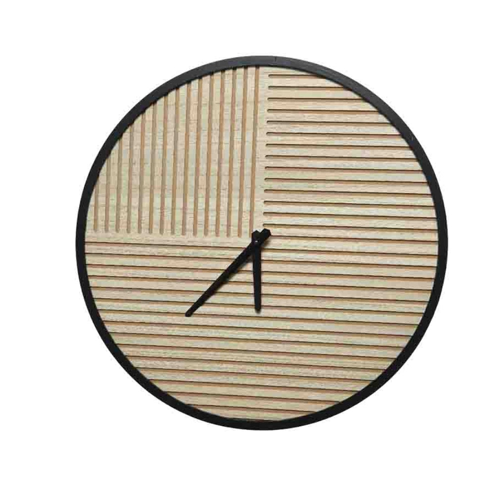 Decoris Firwood Clock with Stripes 40cm