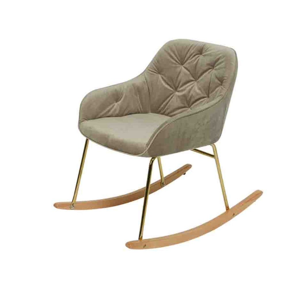 Decoris Velvet Rocking Chair - Taupe