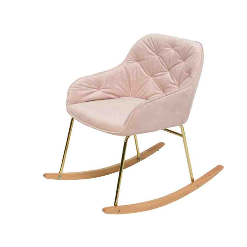 Decoris Velvet Rocking Chair - Pink