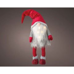 Lumineo BO Gnome Santa Figure with Spring Legs 155cm