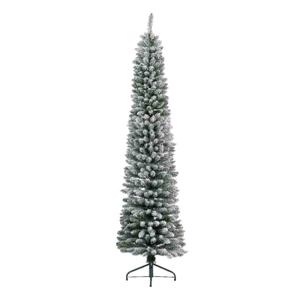 Everlands Snowy Pencil Pine Christmas Tree 2.4m