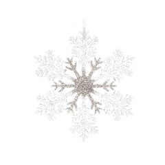 Decoris Hanging Silver Crystal Snowflake 32cm