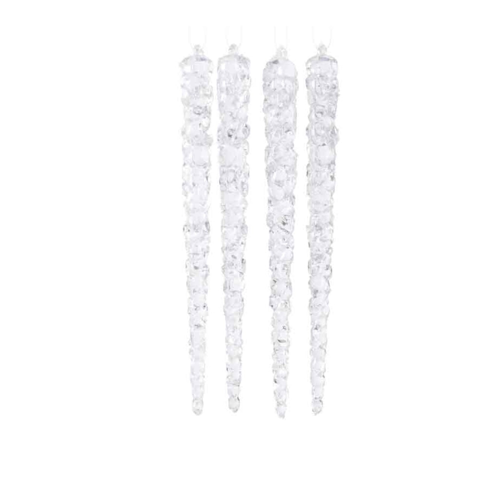 Decoris Hanging Acrylic Icicle Set of 4 Pieces - Glow in the Dark