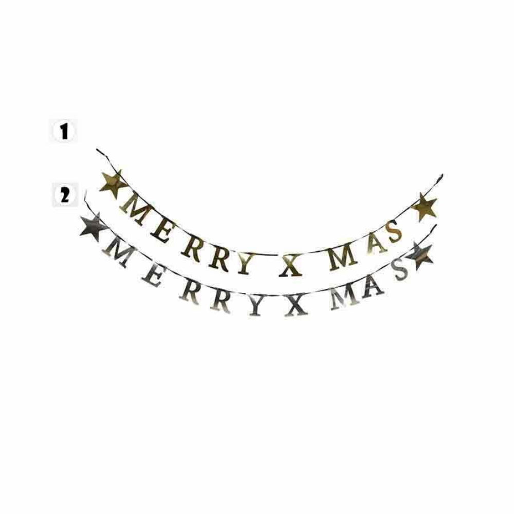 Decoris Paper 'Merry Christmas' Garland - 2 Assorted Colours