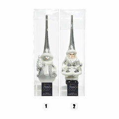 Decoris Glass Figure Tree Topper 28cm - Silver 2 Assorted