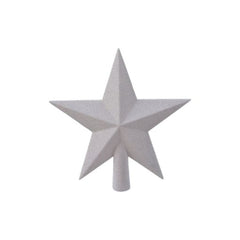 Decoris Shatterproof Star Tree Topper 20cm with Glitter - White