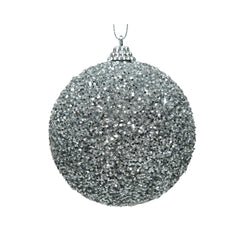 Decoris Foam Bauble with Beads 8cm - Silver