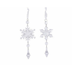 Decoris Hanging Acrylic Snowflake 16cm - 4 Assorted