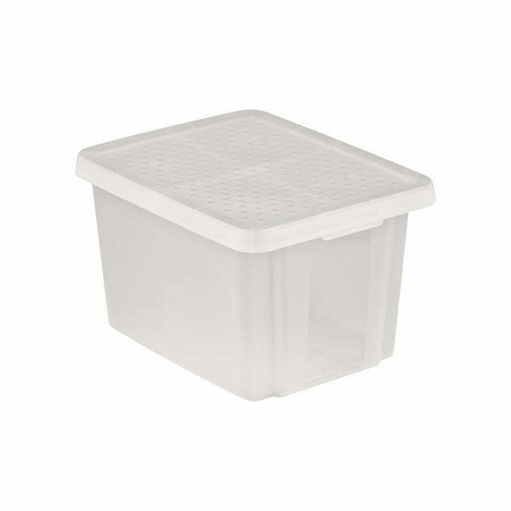 Curver Essentials Storage Box 26L with Lid - Transparent