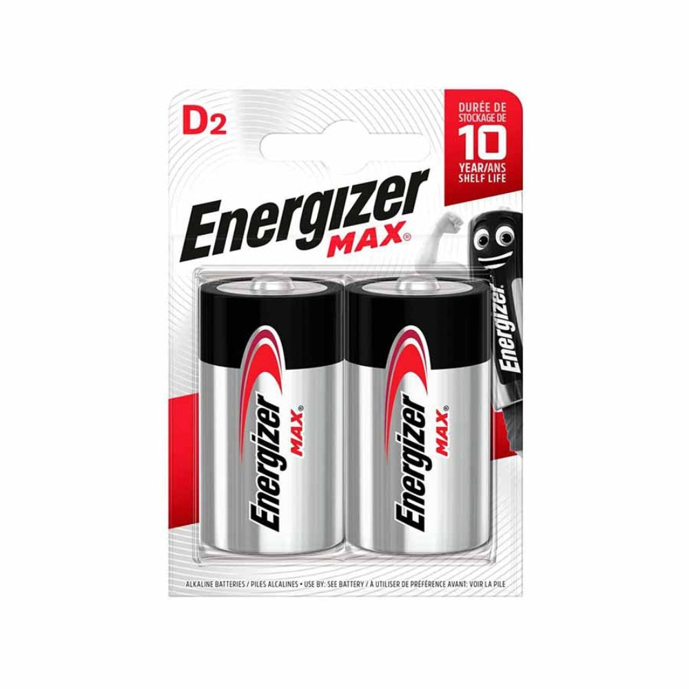 Energizer Alkaline Batteries D 1.5V - Pack of 2