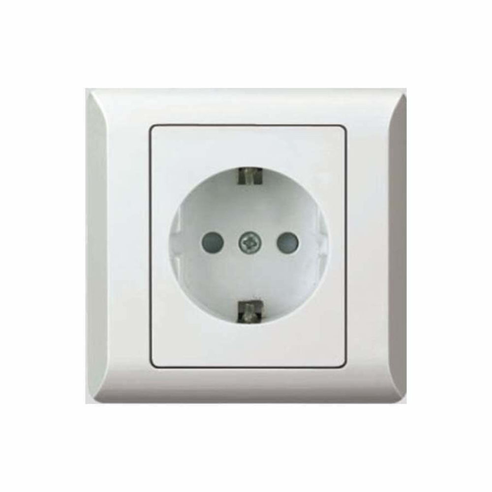 Taili Apex 16A 1 Gang Schuko Socket - White