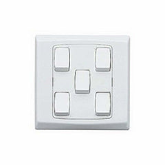 Taili Klepp Small Rocker Switch 10A 5 Gang 2 Way - White