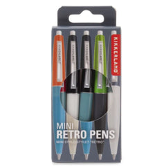 Kikkerland Mini Retro Pens Set of 5