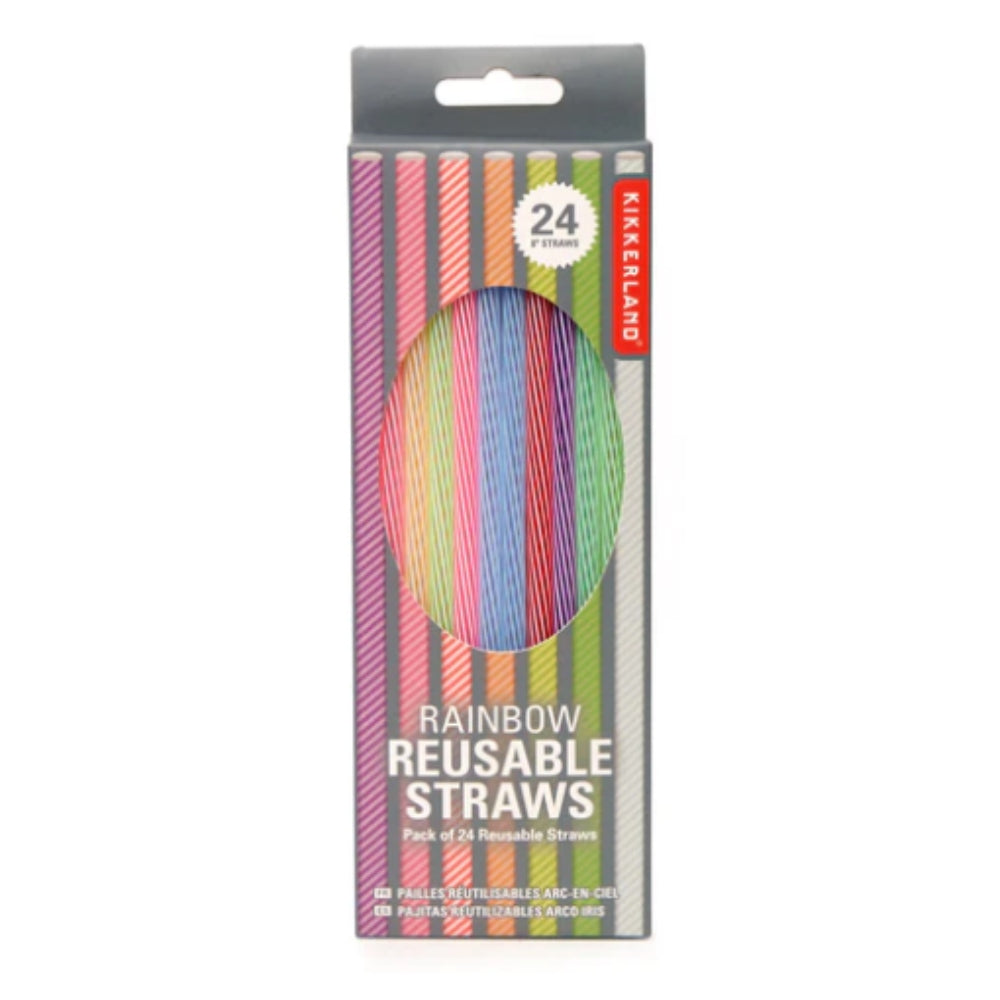 Kikkerland Reusable Straws - Rainbow 20cm