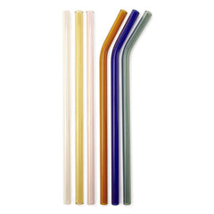 Kikkerland Reusable Glass Straws - Multicolor