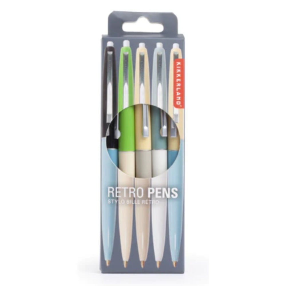 Kikkerland Retro Pens Set of 5