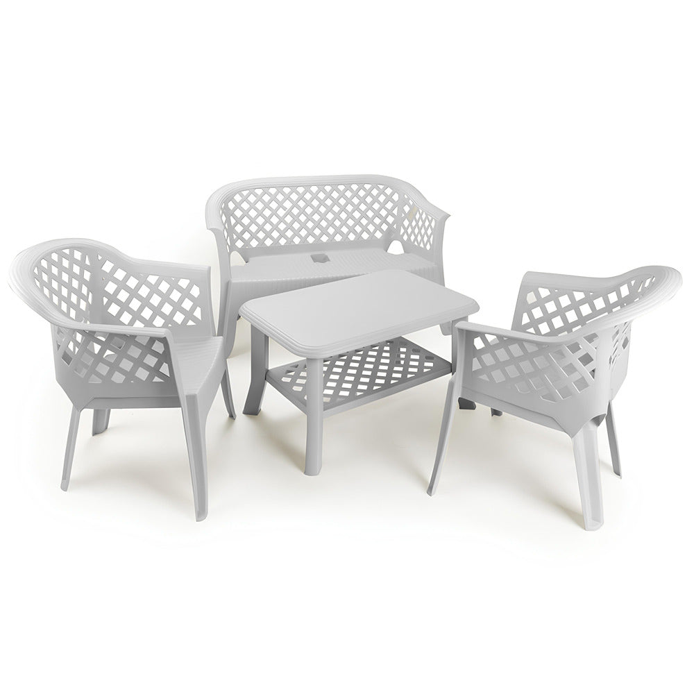 Ipae-Progarden Veranda Set without Cushion - White