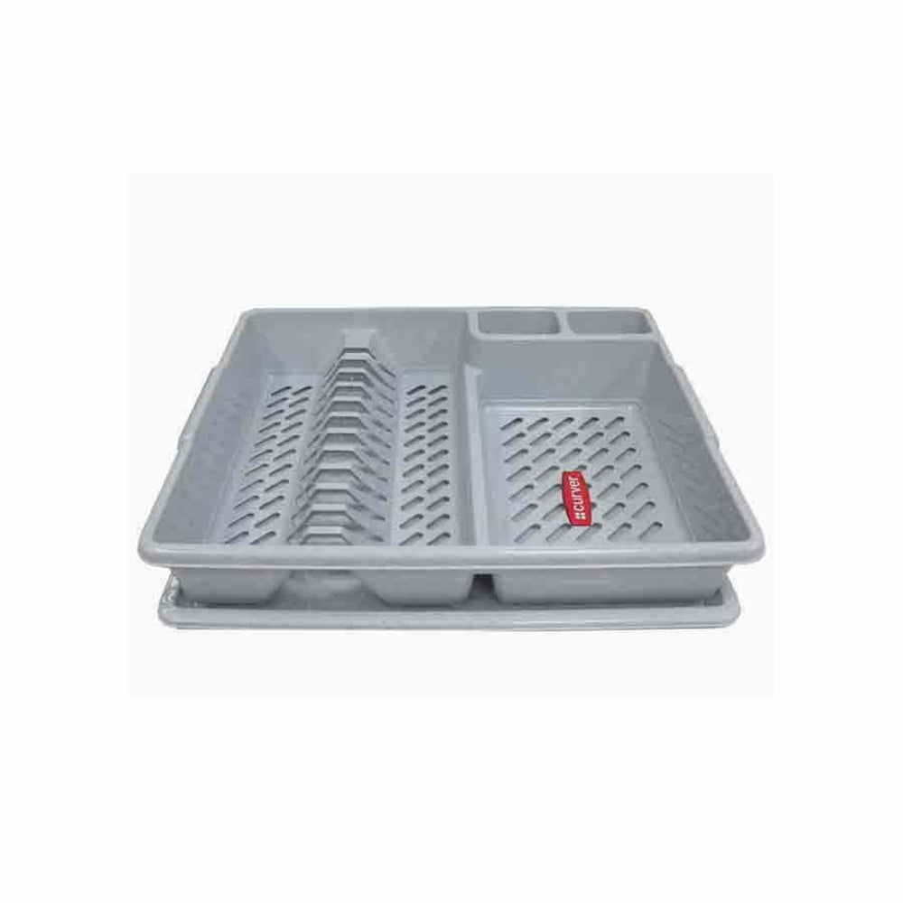 Curver Dish Drainer with Tray - Grey