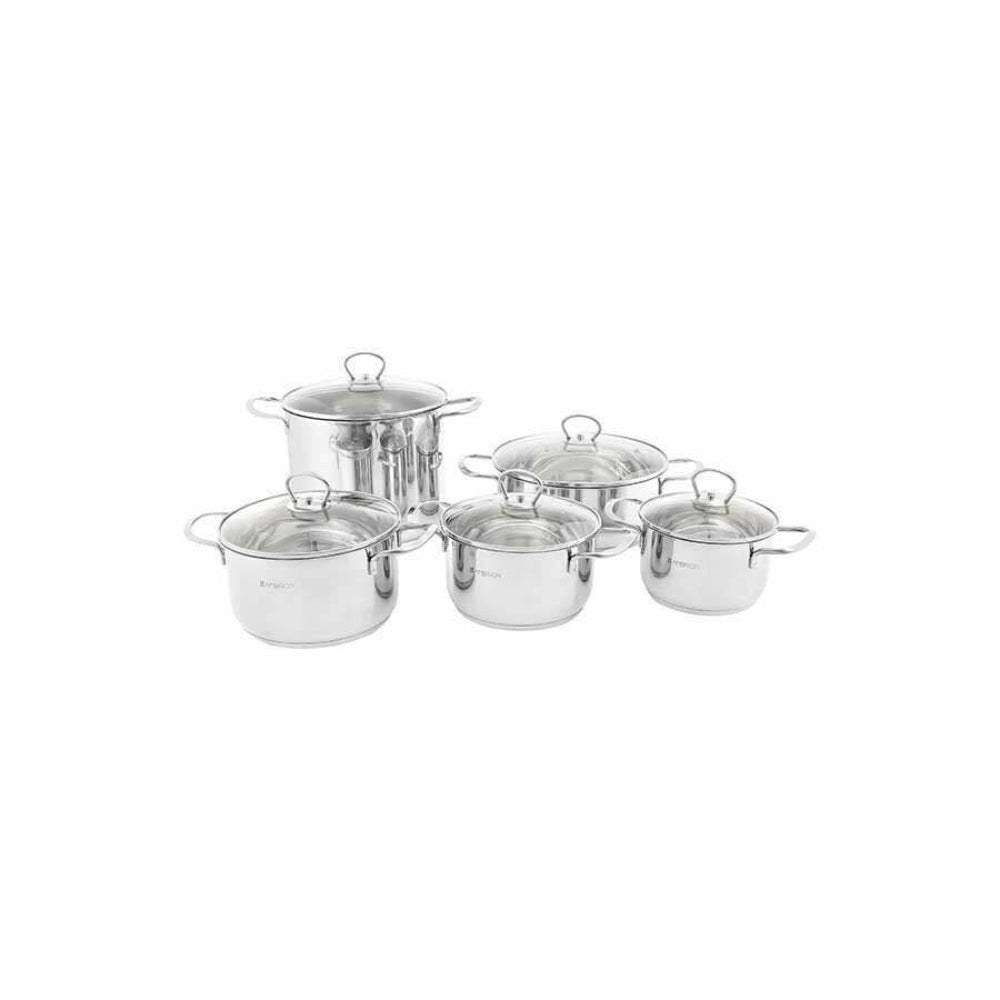 Ambition Dallas Cookware Set of 10 Pieces - Stainless Steel