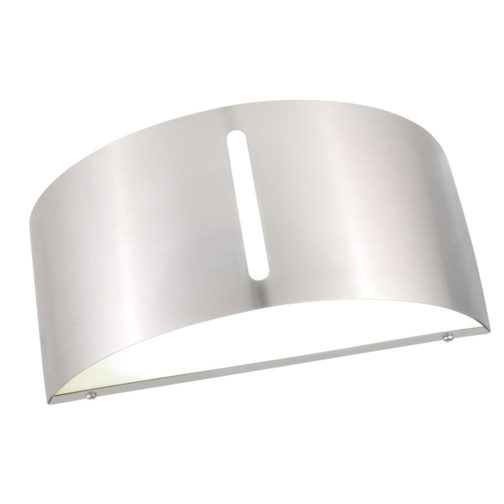 Lutec Bonn Wall Light Fixture with E27 Bulb Holder - Stainless Steel