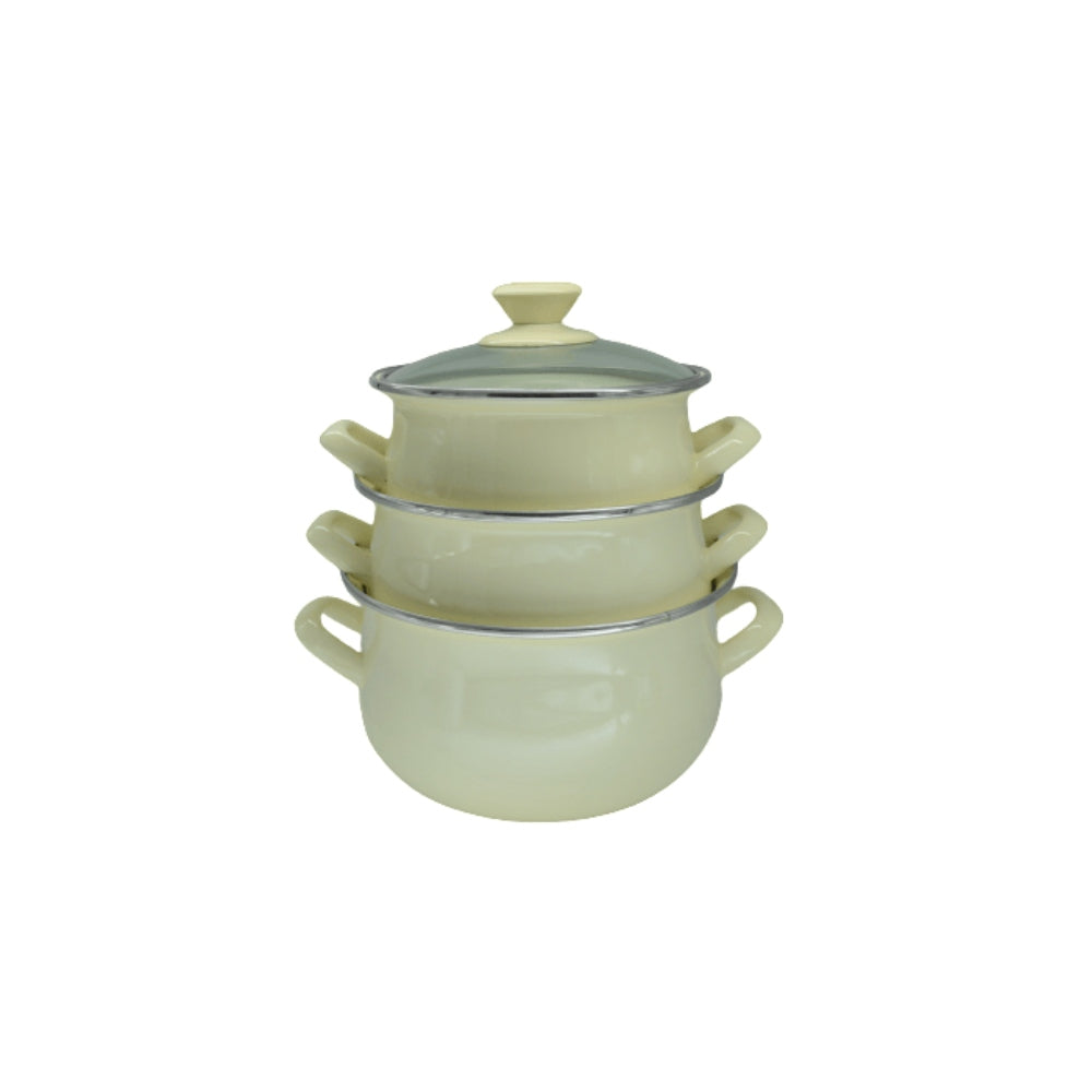 Ambition Family Enamel Pot Set of 6 Pieces - Cream