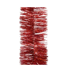 Decoris Tinsel Garland Shiny 7.5 x 270cm - Red