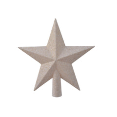 Decoris Shatterproof Star Tree Topper 20cm with Glitter - Wool White