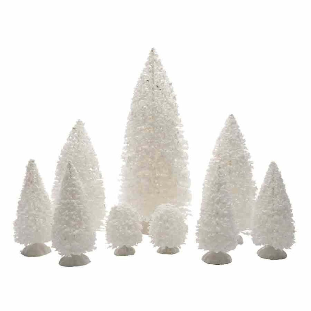 Lumineo Village Tree Set of 9 Pieces - White