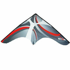 Brookite Harvey D. Sport Stunt Kite Polyester Ripstop with 2 Handle 65 x 130cm Red & Grey