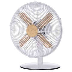 Russell Hobbs Desk Fan Wood Effect 30cm White