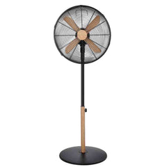 Russell Hobbs Stand Fan Wood Effect 40cm Black