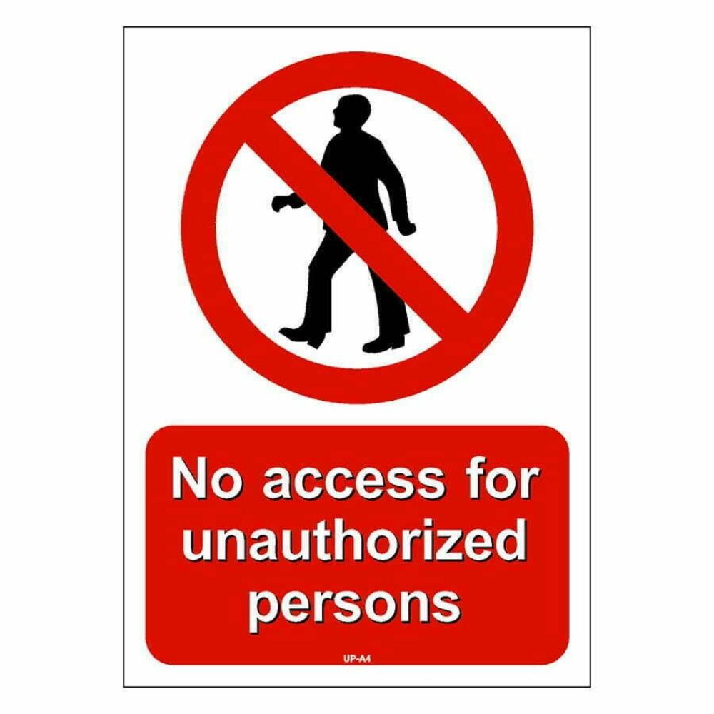 STICKER: NO UNAUTHORIZED PERS