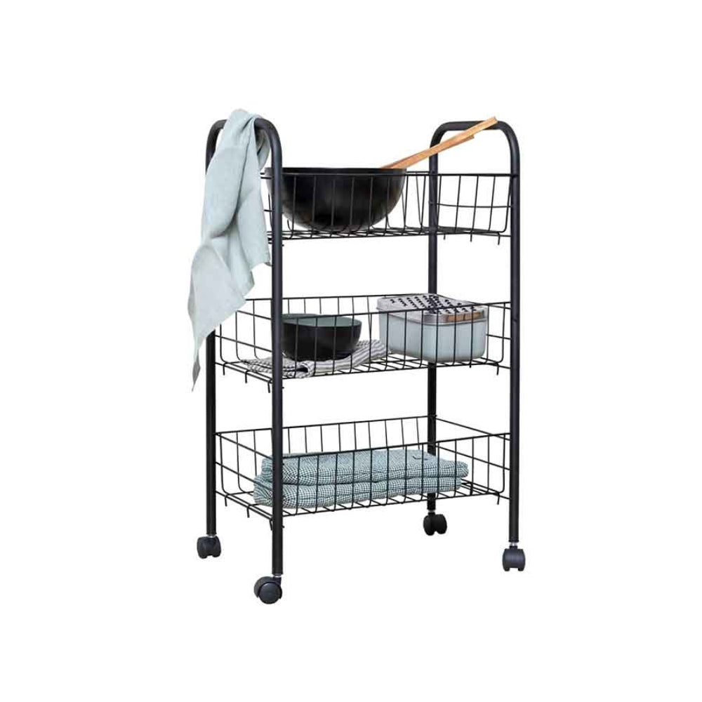 Wenko Florenz Multipurpose Trolley 63 x 38 x 25cm - Black