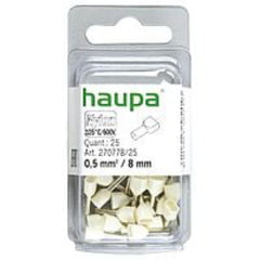 Haupa Twin End Sleeves 0.5/ 8mm - White