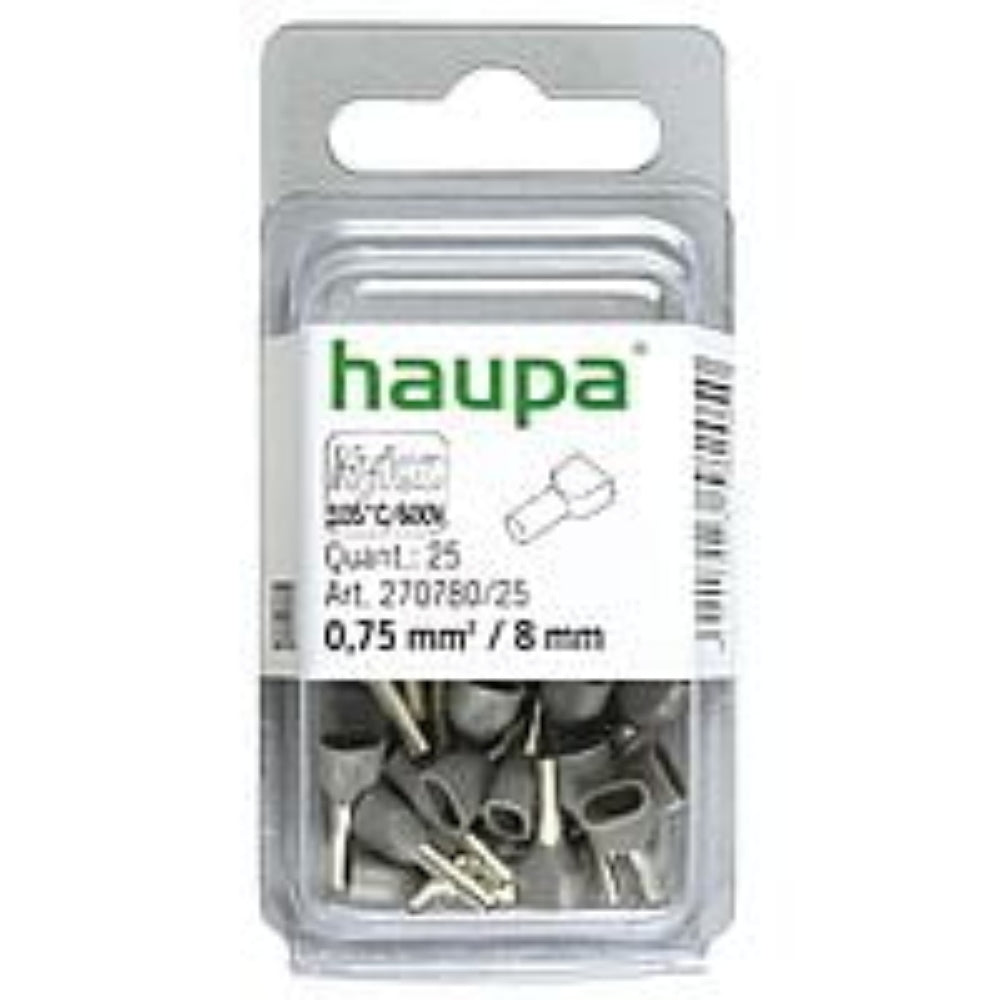 Haupa Twin End Sleeves 0.5/ 8mm - Grey