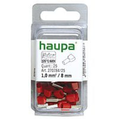 Haupa Twin End Sleeves 0.75/ 8mm - Red