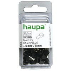 Haupa Twin End Sleeves 1.5/ 8mm - Black