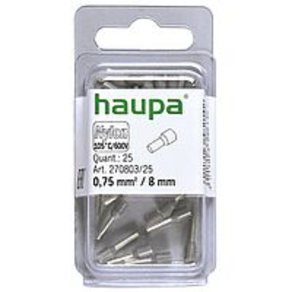 Haupa Insulated End Sleeves 0.75/ 8mm - Grey