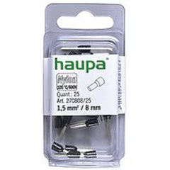 Haupa Insulated End Sleeves 1.5/ 8mm - Black