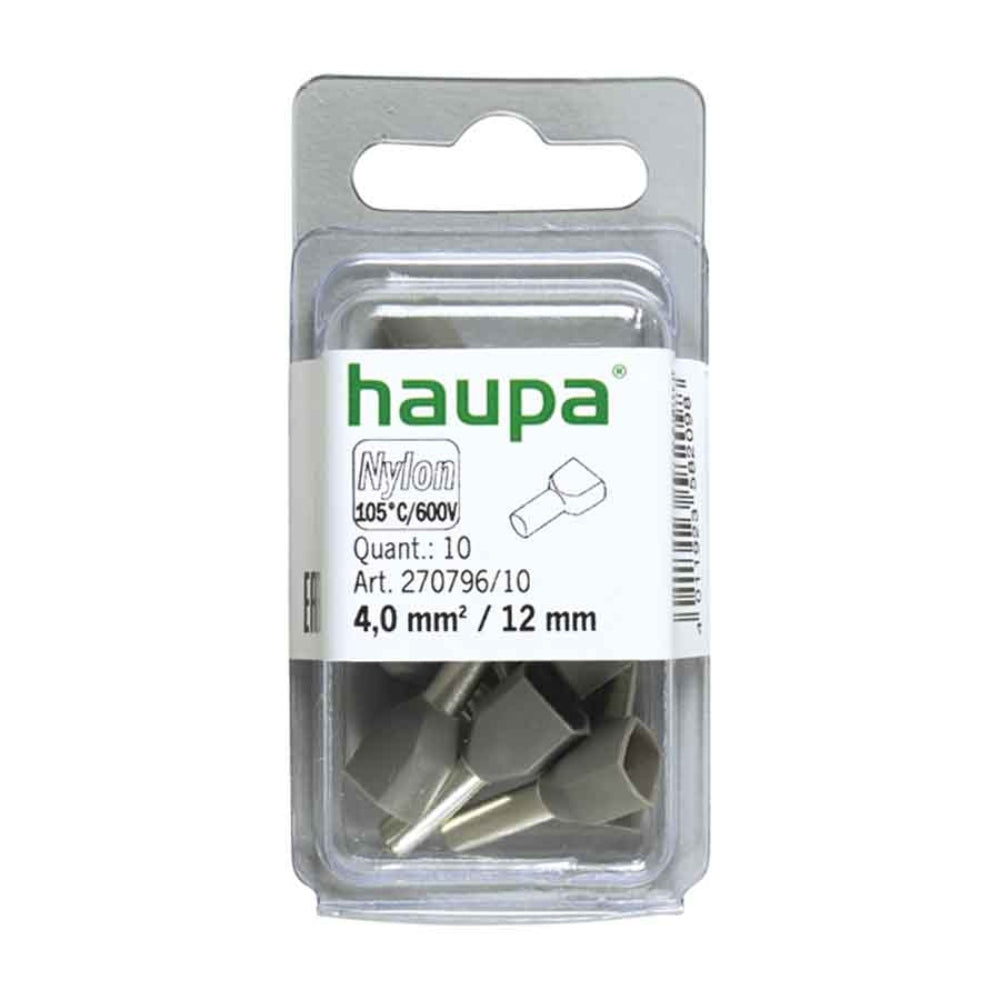 Haupa Twin End Sleeves 4.0/ 12mm - Grey