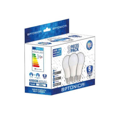 Optonica Led Bulbs A60 10W E27 806LM 2700K - 3 Pack