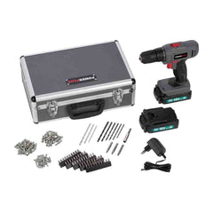 Powerplus Cordless Drill and Screwdriver 18V Li - Ion with 2 Batteries and 153 Accessories