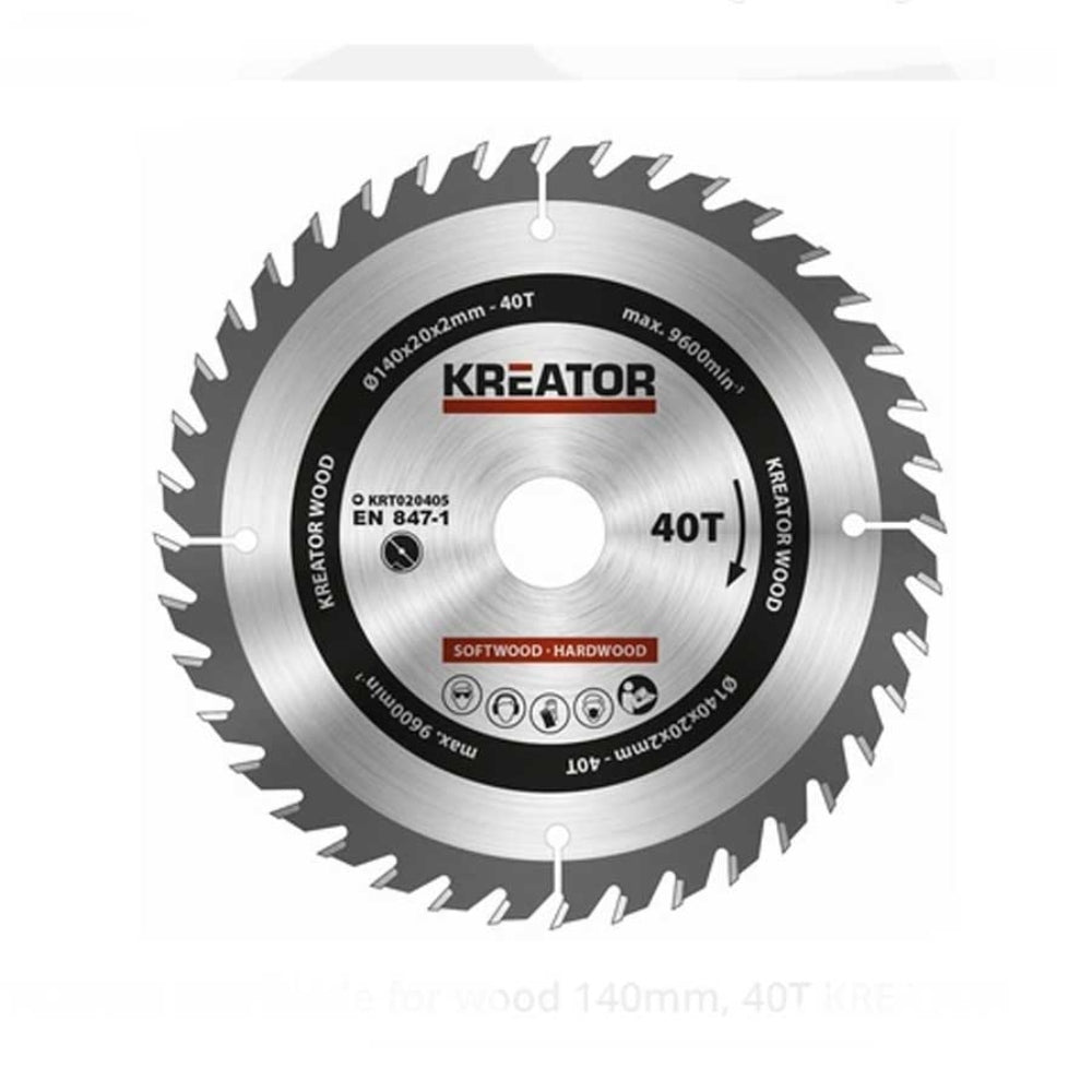 Kreator Circular Saw Blade for Wood 14cm with 40 Teeth