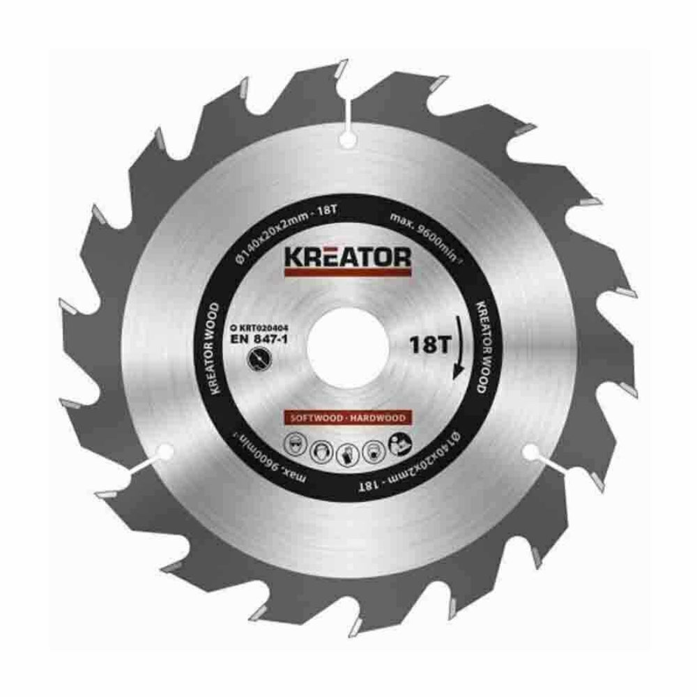 Kreator Circular Saw Blade for Wood with 18 Teeth 14cm