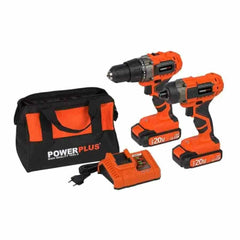 Powerplus Dual Power Cordless Drill and Impact Screwdriver Set with Battery