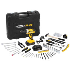 Powerplus Drill and Screwdriver 20V Li-Ion with 2 Batteries and 133 Pieces Tool Case