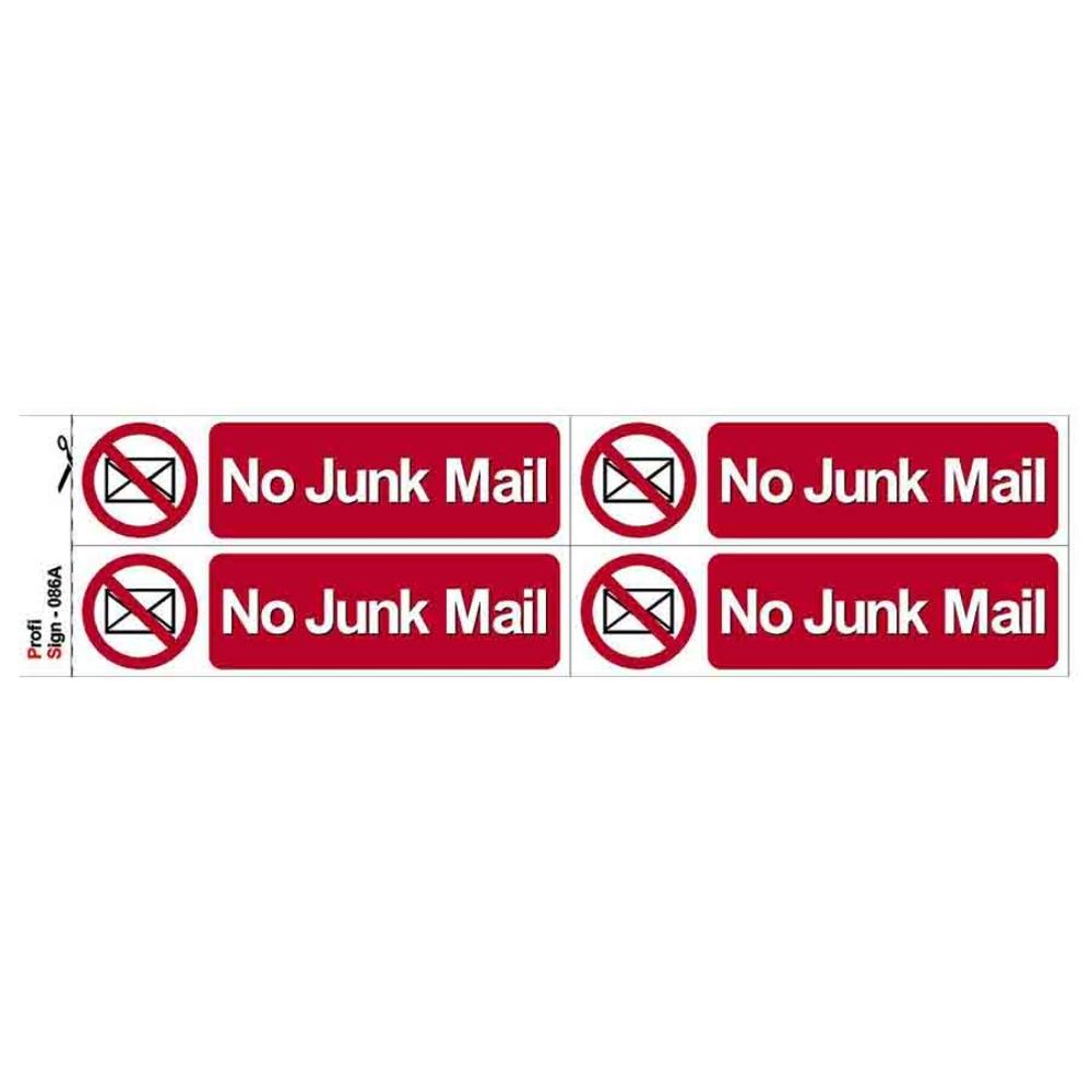 NO JUNK MAIL x4 SIGN