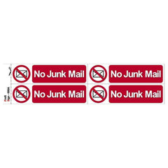 NO JUNK MAIL x4 SIGN