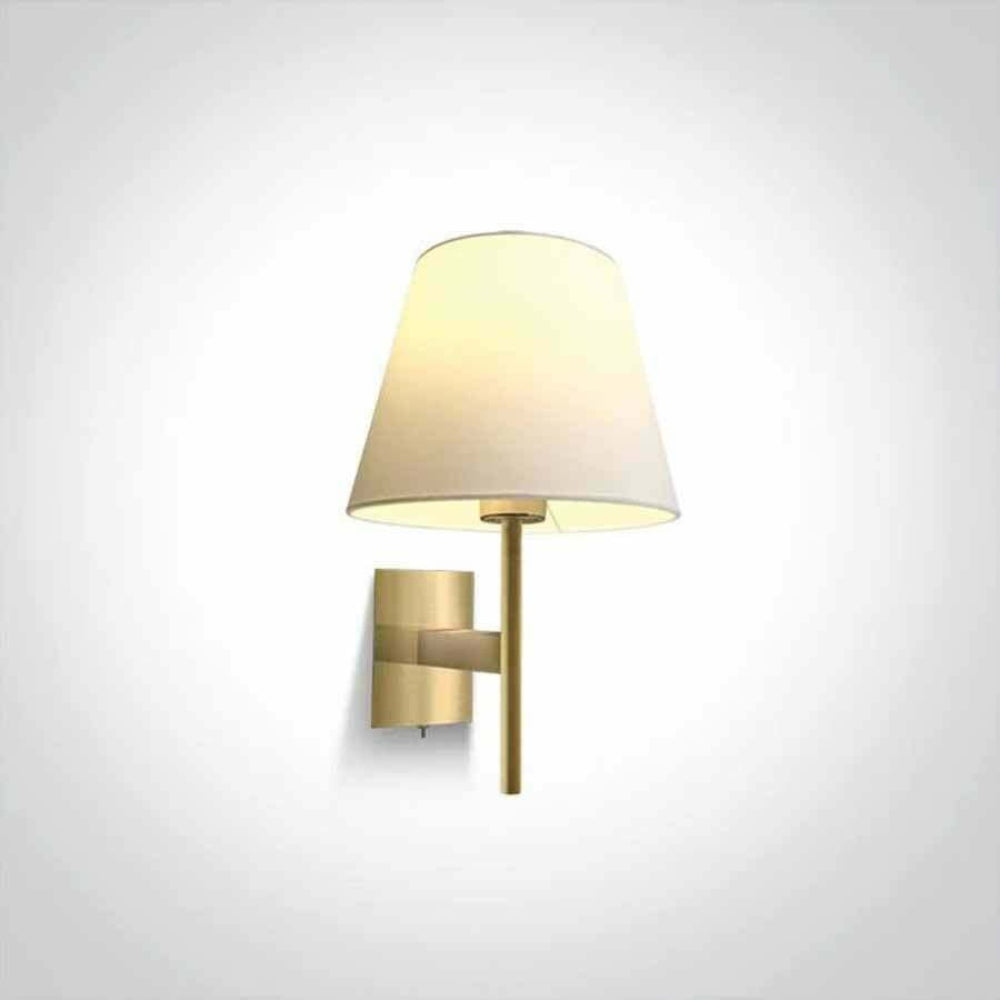 OneLight Wall Lamp with Circular Shade and E27 Socket - Brush Brass